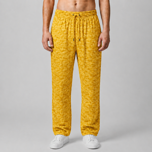 Pantalones Formales de Lona Estampados en Naranja para Hombre, Cintura Alta Elástica, Pantalones Jogger Rectos - Product Image 3
