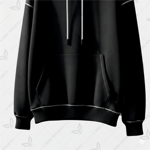 Sudadera con Capucha Unisex de Invierno, Color Sólido, con Logotipo Personalizado, Mezcla de Algodón y Felpa Suave, Detalle de Costura Limpia, Estilo Urbano Moderno - Product Image 4