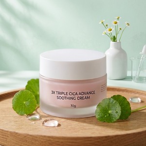 Crème réparatrice apaisante CICA avec exosomes de Centella, OEM ODM, marque privée, soin de la peau, 30g, flacon en verre, MOQ 700 pièces - Product Image 5