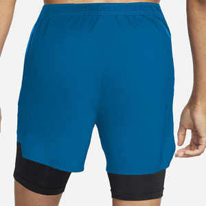OEM Men's Fitness Training 2-in-1 Sports Shorts with Double-<b>Layer</b> Pockets Elastic Waist Anti-Wrinkle 100% Polyester - Product Image 2