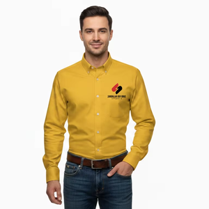 Chemise habillée décontractée pour homme, manches longues, coupe ajustée, 100 % coton sergé, légère, confortable, anti-boulochage, été - Product Image 4