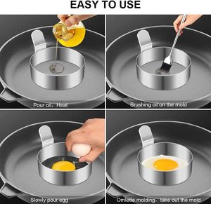 Nouvel arrivage en usine : Moule à œufs en acier inoxydable écologique SKI, moule à crêpes et omelettes en métal, outils de cuisine - Product Image 3