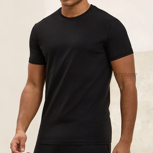 T-shirts surdimensionnés en coton tricoté pour hommes, style streetwear personnalisé, avec impression de logo personnalisé - Product Image 3
