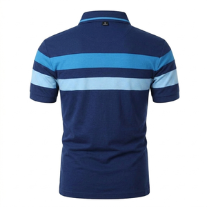 Chemise classique pour homme de haute qualité à manches courtes, respirante, décontractée, imprimée sur mesure, en tissu tricoté uni anti-boulochage pour l'été - Product Image 2