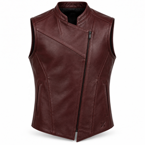 Men's Fashion & Designer Leather <b>Vests</b> | <b>Grey</b> Black Burgundy Brown Blue | OEM ODM Manufacturer | Premium Design Quality | - Product Image 1