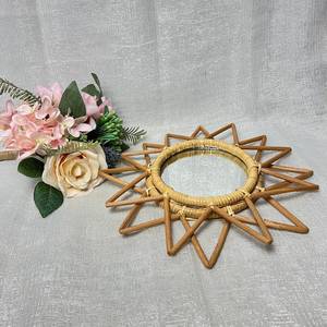 Handcrafted Bamboo Cane <b>Mirror</b> Round Rattan Wall <b>Mirror</b> Rustic Farmhouse Home Decoration Framed Round Design - Product Image 4