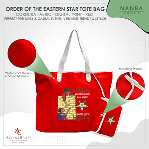 Sac fourre-tout rouge brodé Eastern Star, logo OES Order Of The Eastern Star, Sister Keeper - Product Image 4