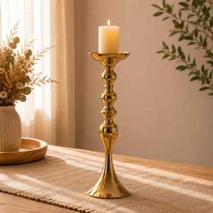 Ensemble de 3 chandeliers en métal doré, porte-bougies coniques pour la décoration de la maison, centre de table de mariage, décoration de table de Noël - Product Image 4
