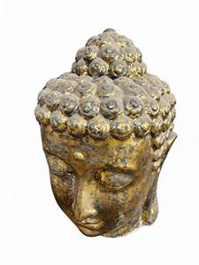 Figura Decorativa de Buda en Resina de Cemento GRC, Hecha a Mano en Indonesia, para Interiores y Exteriores, Estilo Antiguo Dorado, 100% Hecho en Indonesia, en Oferta - Product Image 4
