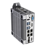 Mini PC Industrial sin Ventilador, Core I5-8250U, HDMI+VGA, Pantalla 4K, 2 RS232/RS485 COM, 4 RJ45 LAN, 5 USB, Windows 11 Pro