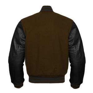 Vestes universitaires noires en satin, vestes de baseball en satin de soie, vestes Letterman en polyester satiné - Product Image 2