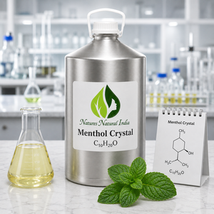 Cristaux de menthol naturel 100% pur, huile essentielle de menthe poivrée pure, fabricant, fournisseur et exportateur en gros d'ingrédients aromatiques chimiques en Inde - Product Image 3