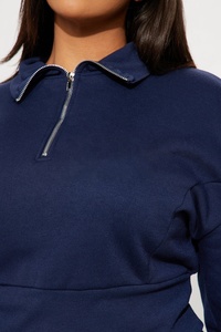 Sudadera de Cuello Redondo Extra Grande de Felpa de Algodón de Alta Calidad para Mujer, con Logotipo Personalizado Bordado, Ropa Urbana Femenina - Product Image 4