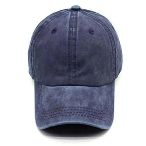 Unisex Acid Wash <b>Plain</b> Adjustable Strapback <b>Baseball</b> Trucker <b>Cap</b> Customized Embroidery 6 Panel Style Sporty Hat for Men Women No - Product Image 1