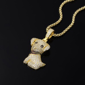 Pendentif personnalisé Hip Hop tendance en argent sterling 925 plaqué or, motif chien, fabriqué en usine de bijoux - Product Image 6