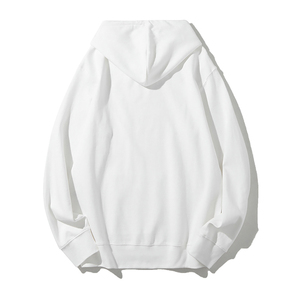 Sweat-shirt à capuche blanc pour homme, coupe oversize, manches classiques, couleur unie, décontracté, en coton French Terry, avec poche, idéal pour l'automne - Product Image 2