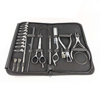 Kit d'outils pour extensions de cheveux, pince pour extensions adhésives, pince à perles et pince de retrait en acier inoxydable avec étui blanc, lot de 10