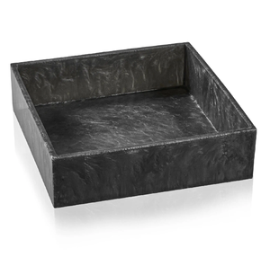 Tazón de Resina Epoxi, Apto para Alimentos, Decorativo, para Regalo, Tazón Cuadrado de Resina Negra para Ensaladas y Cena - Product Image 1