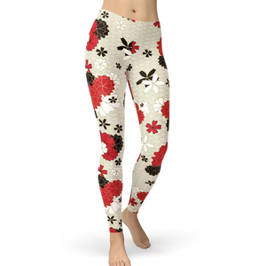 Leggings de sport pour femme à imprimé floral, taille haute, extensibles, respirants, pour yoga et fitness - Product Image 2