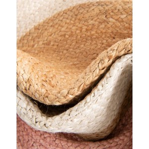 Alfombra de Yute Trenzada Hecha a Mano, Forma Rectangular, Técnica Jacquard, Antideslizante, Bordada, Diseño Abstracto Indio, Moderna, Económica - Product Image 3