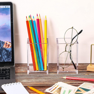 Porte-stylo en acrylique transparent, étui à crayons, porte-rouge à lèvres, organiseur de papeterie pour accessoires de bureau - Product Image 5