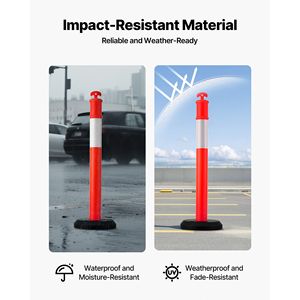 Confezione da 2 Coni Segnaletici Stradali in HDPE Rinforzato da 48 Pollici con Strisce Riflettenti e Base Riempibile - Product Image 5