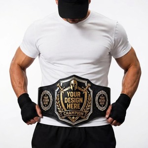 Ceinture de championnat de lutte personnalisée avec plaque métallique dorée, ceinture de champion avec logo personnalisé, équipement sportif, championnat personnalisé - Product Image 5