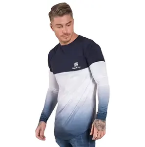 Camisetas de moda de manga larga para hombre Camiseta de hombre de venta directa de fábrica de poliéster 100% en el efecto de sublimación