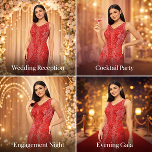 Robe de soirée de luxe au design exceptionnel pour femmes |   Robe de soirée longue de créateur pour mariage et événements de gala - Product Image 5