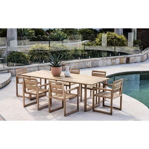 Sillas de Comedor Modernas Hechas de Madera de Teca Sólida de Alta Calidad con Madera Natural para Uso en Exteriores - Product Image 6