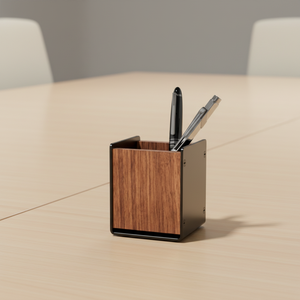 Wholesale Large Capacity Walnut Wood Handmade Modern Single Desktop Pen Container Pencil Holder Stationery Storage Box <b>Home</b> - Product Image 1