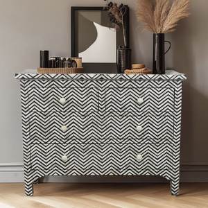 Commode et commode à 6 tiroirs en os incrusté blanc et vert clair de qualité supérieure, décoration de salon, fabriquée en Inde - Product Image 5