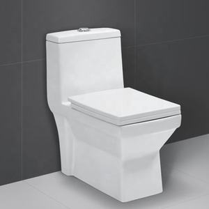 Blanc brillant avec ligne d'or Moyen-Orient Toilettes sanitaires Petits sièges de toilette Siphon Toilettes WC en céramique d'une seule pièce - Product Image 2