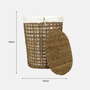 Oval seagrass <b>basket</b> with open <b>square</b> weave Handmade <b>Storage</b> <b>Basket</b> Wholesale eco-friendly Made in Vietnam - Product Image 2