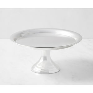 Soporte para tartas moderno y elegante, plateado, con pedestal, para bodas y fiestas de cumpleaños, expositor redondo de metal para postres. - Product Image 1