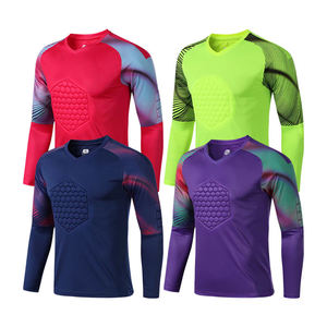 Custom Soccer Goalkeeper Kit Long Sleeve V-<b>neck</b> Moisture-Wicking Jersey Set <b>Padded</b> Polyester Elastic Waist Football Uniform - Product Image 4