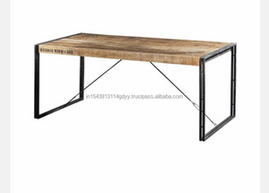 Table basse en bois de manguier de style industriel pour la cuisine, la salle à manger et le salon, meubles de maison durables - Product Image 3
