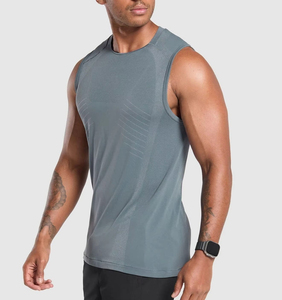 2026 Gradient Color Edge Vintage Washed <b>Vest</b> Tank <b>Top</b> Waffle Sleeveless T-Shirt High Street Style Knitted OEM Serviced for Men - Product Image 3