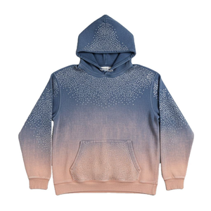 Custom Heavy Rhinestones Gradient Ombre Hoodie Men Women Streetwear Y2K <b>Sparkly</b> Crystal Full Diamond Pullover Hooded Sweatshirt - Product Image 2