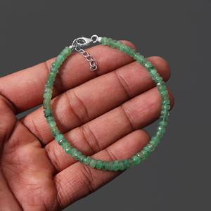 Pulsera Unisex de Esmeraldas Naturales Facetadas de 4mm, Origen Zambia, Romántica, para Aniversario - Product Image 3