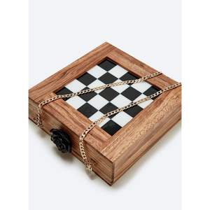 Designer Women's Evening Fashion Wooden Clutch <b>Bag</b> <b>Crystal</b> Fashion Accessories - Product Image 3
