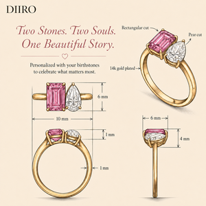 Toi Et Moi Anniversary Women <b>Ring</b> Purple Gemstone Emerald Cut Engagement <b>Ring</b> Moissanite Pear Shape <b>Diamond</b> Jewelry - Product Image 5