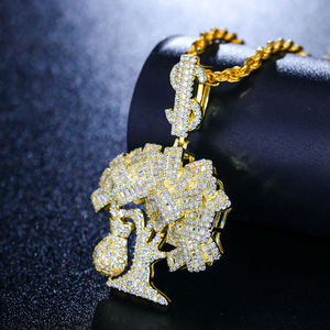 Silver Plated Tree Pendant Rhinestone Charm Hiphop Jewelry Men's Fashion Necklace <b>Gift</b> - Product Image 3