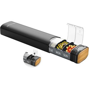 Organizador de Medicamentos de Viaje de 7 Días, Pastillero Diario de Aluminio con Junta de Repuesto, Organizador Semanal de Pastillas Metálico, Estuche de Almacenamiento de Pastillas - Product Image 1