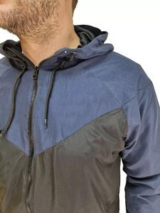 Veste coupe-vent en nylon bicolore de haute qualité en gros, avec logo personnalisé, fermeture éclair et doublure en mesh, veste coupe-vent personnalisée pour hommes - Product Image 3