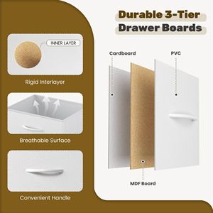 Commode à 10 tiroirs en tissu avec dessus en bois MDF, cadre en aluminium, coffre de rangement pour chambre à coucher, salon, placard, couloir - Product Image 5