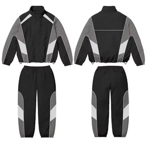 Customized Latest Design 2026 2 Pieces Vintage Outdoor <b>Camping</b> Zipper Nylon Unisex New Arrival <b>Windbreaker</b> Jacket Set Tracksuit - Product Image 1