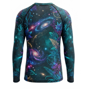 เสื้อรัดรูปแขนยาวแบบยูนิเซ็กซ์ พิมพ์ลายกาแล็กซี่ดอกไม้ด้วยเทคนิค Heat-Transfer แห้งเร็ว UPF50+ ป้องกันแบคทีเรีย สำหรับเล่นกีฬา - Product Image 3