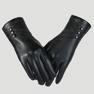 Wholesale sheepskin leather <b>gloves</b> women winter Cold weather <b>gloves</b> warm lining Factory Price retail supply - Product Image 4