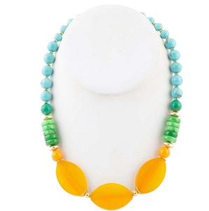 Collier élégant en perles de résine géométriques vintage, artisanat Javed, design fait main, bijoux tendance unisexe, cadeau tendance pour les fêtes - Product Image 5